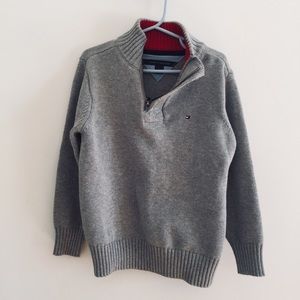 Boys Tommy Hilfiger grey zip sweater
